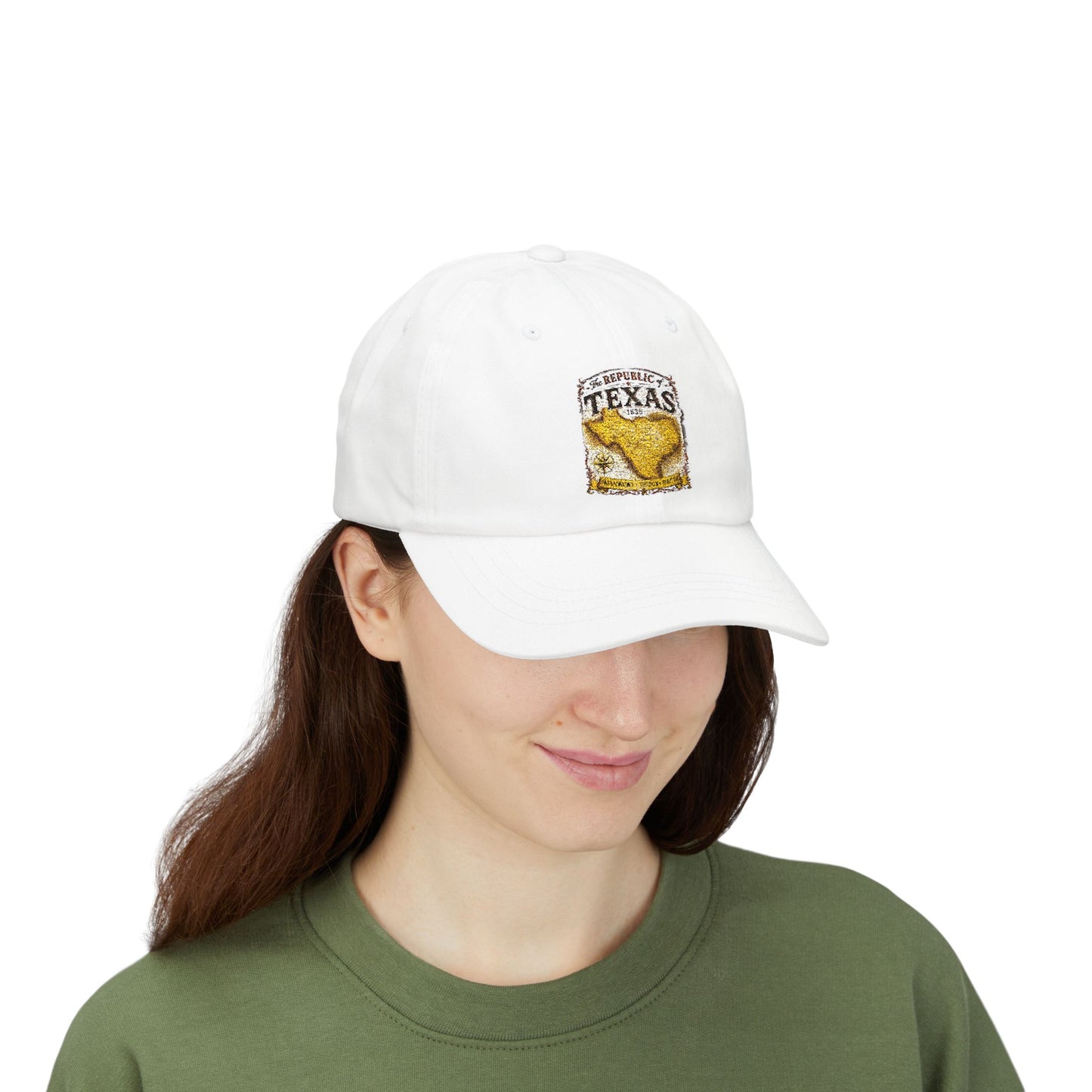 Texas Republic Dad Cap – Vintage Yellow Longhorn Patch Baseball Hat