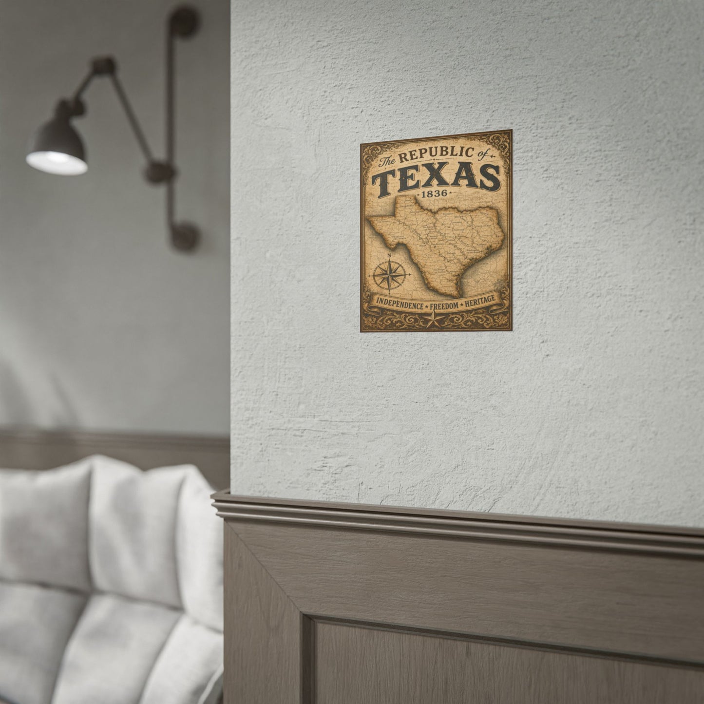 Republic of Texas Vintage Map Poster — Rolled Wall Art (Independence • Freedom • Heritage)