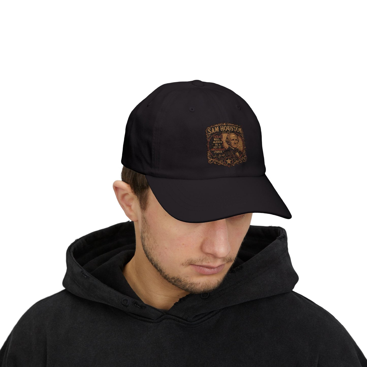 San Houston Vintage Patch Dad Cap – Embroidered Retro Western Baseball Hat