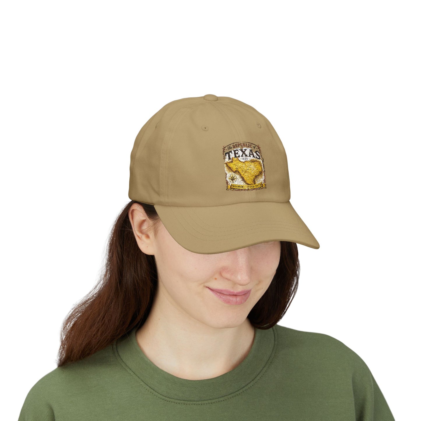 Texas Republic Dad Cap – Vintage Yellow Longhorn Patch Baseball Hat