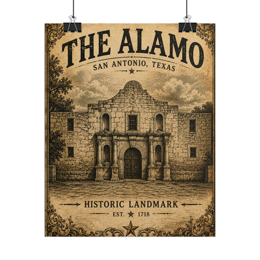 The Alamo Vintage Poster - San Antonio Historic Landmark Rolled Art Print