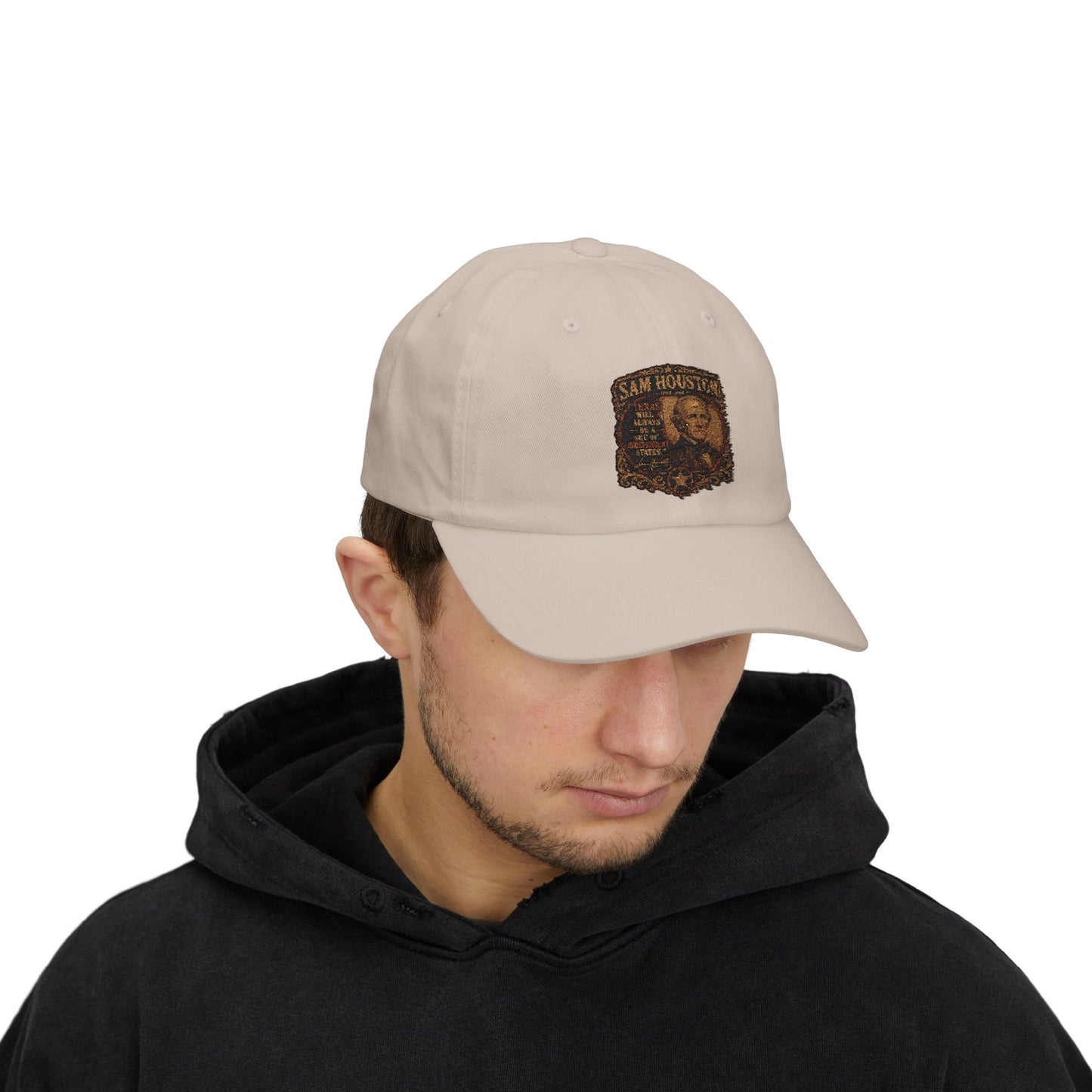 San Houston Vintage Patch Dad Cap – Embroidered Retro Western Baseball Hat