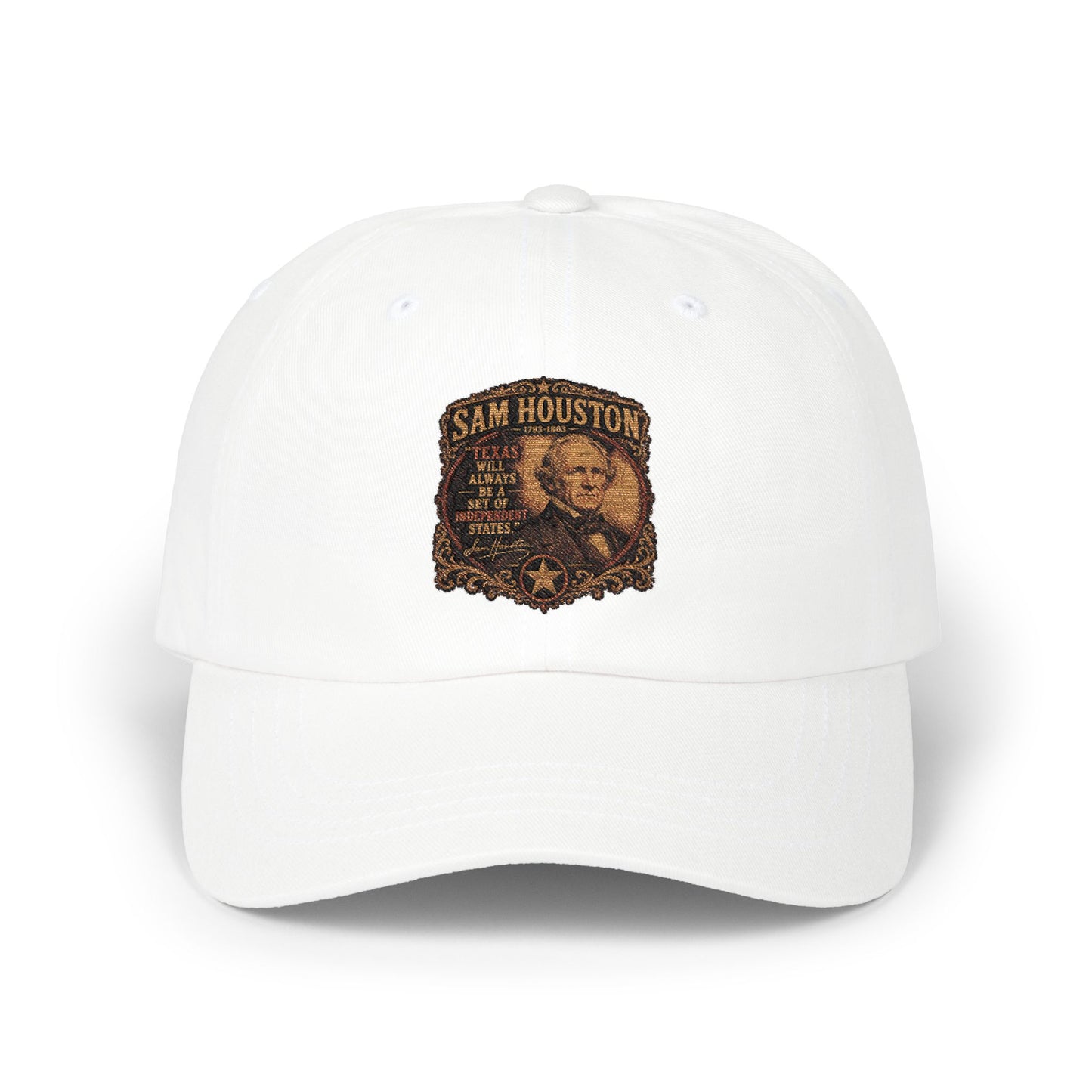 San Houston Vintage Patch Dad Cap – Embroidered Retro Western Baseball Hat