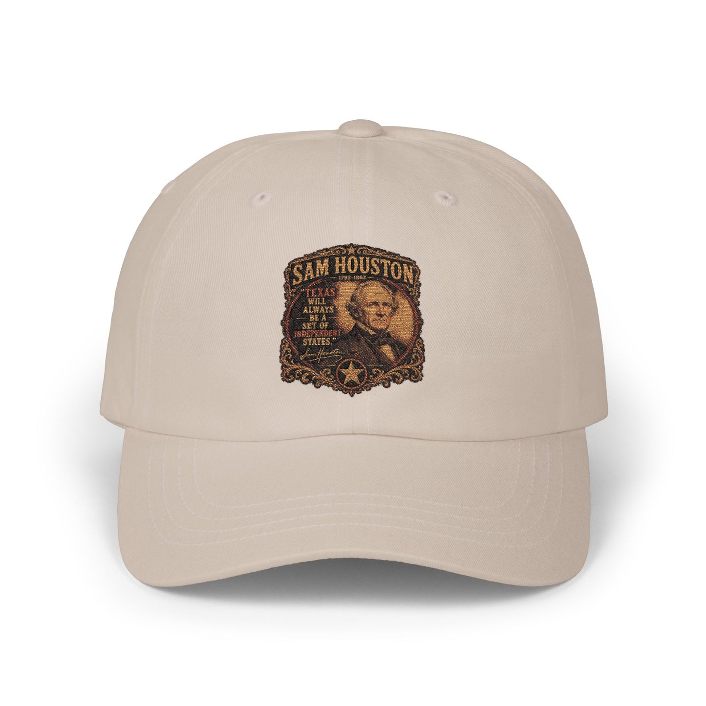 San Houston Vintage Patch Dad Cap – Embroidered Retro Western Baseball Hat