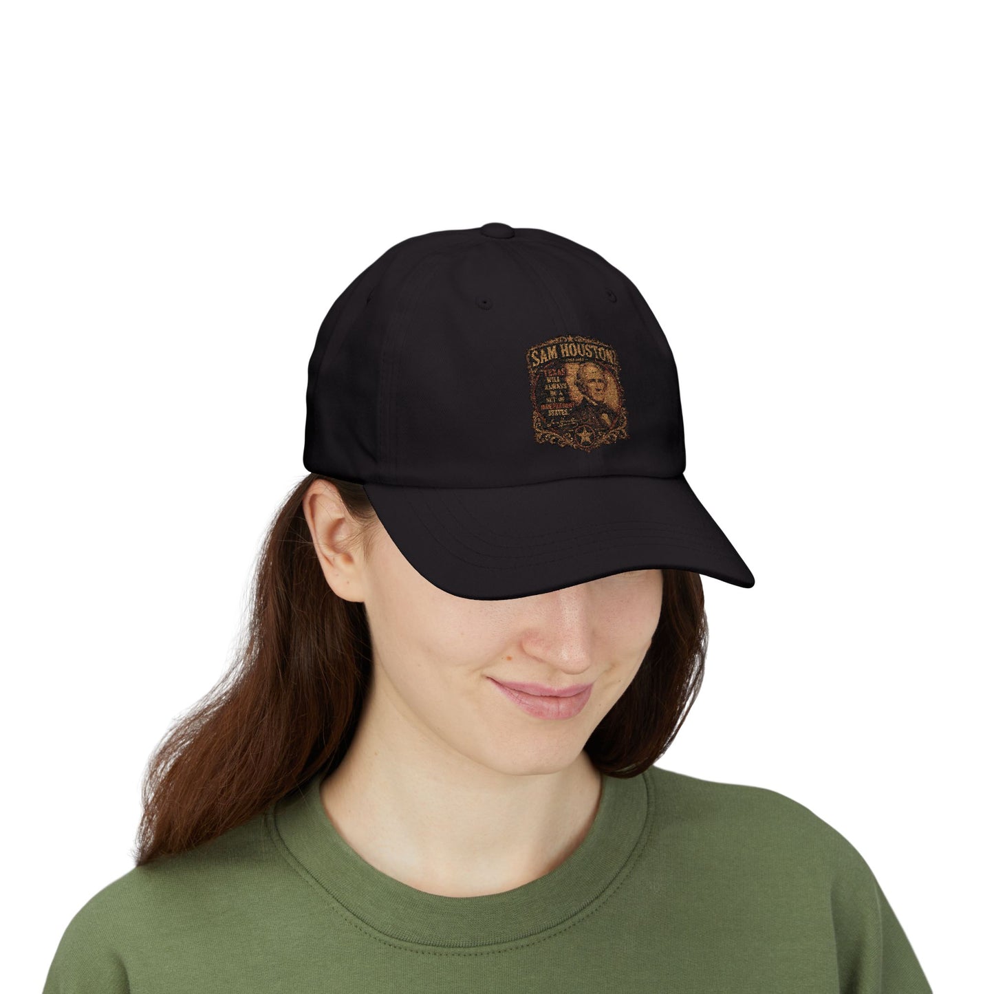 San Houston Vintage Patch Dad Cap – Embroidered Retro Western Baseball Hat