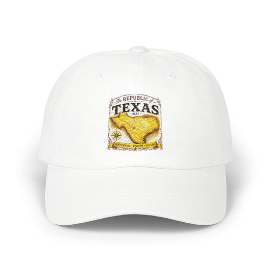 Texas Republic Dad Cap – Vintage Yellow Longhorn Patch Baseball Hat