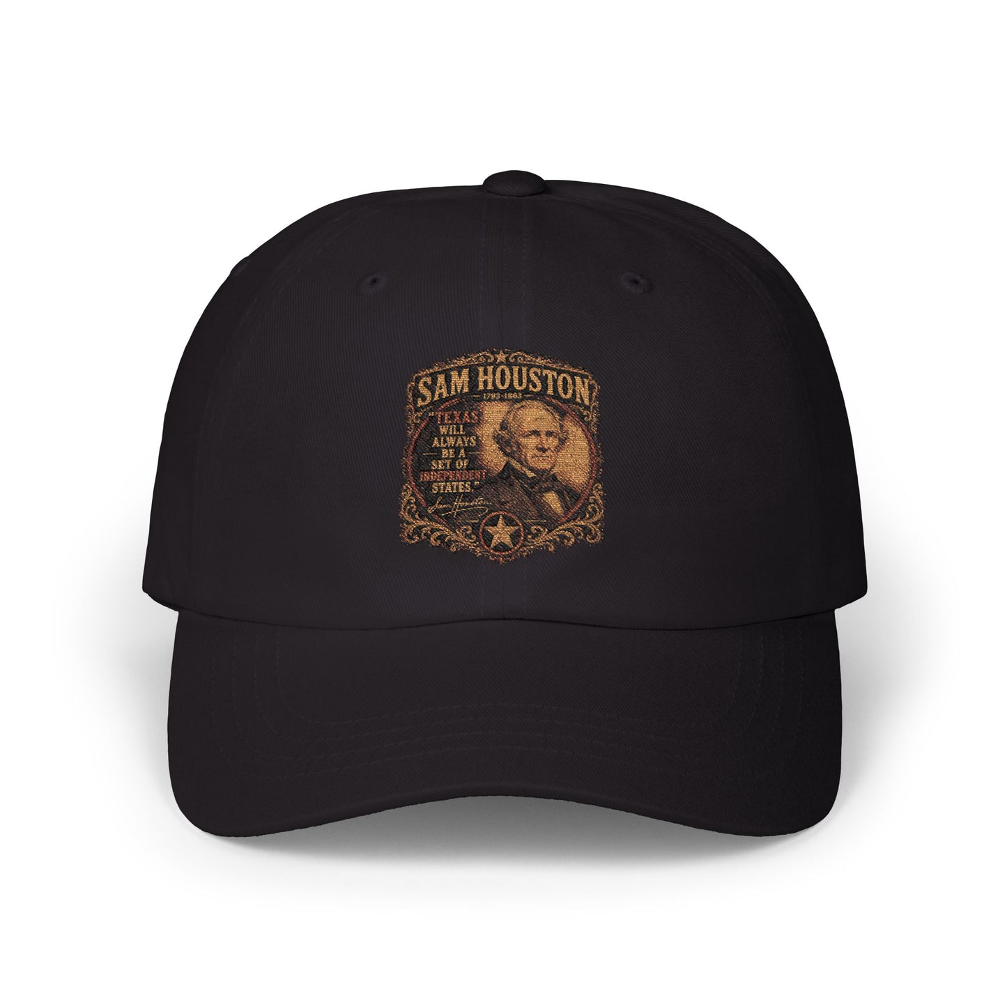San Houston Vintage Patch Dad Cap – Embroidered Retro Western Baseball Hat