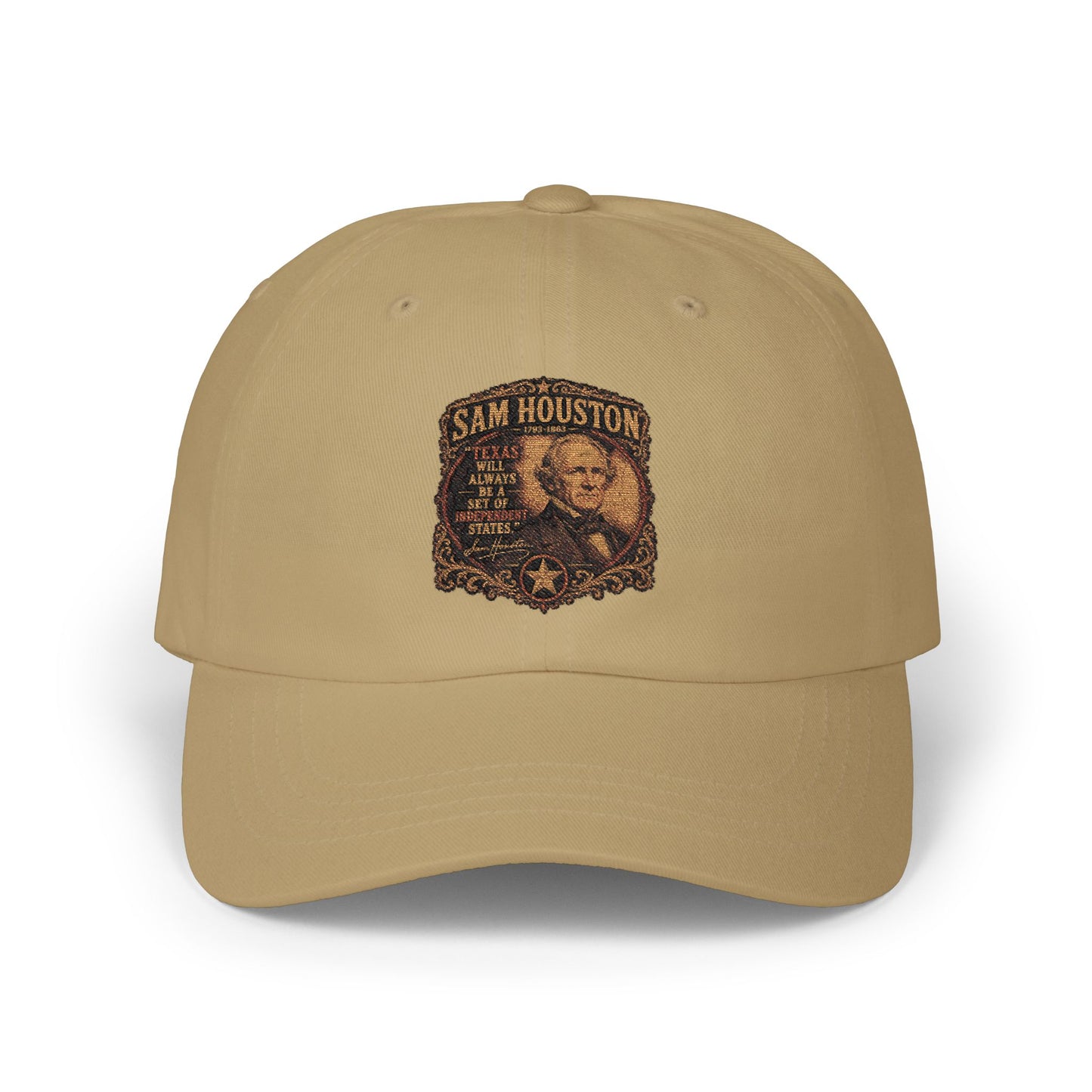 San Houston Vintage Patch Dad Cap – Embroidered Retro Western Baseball Hat