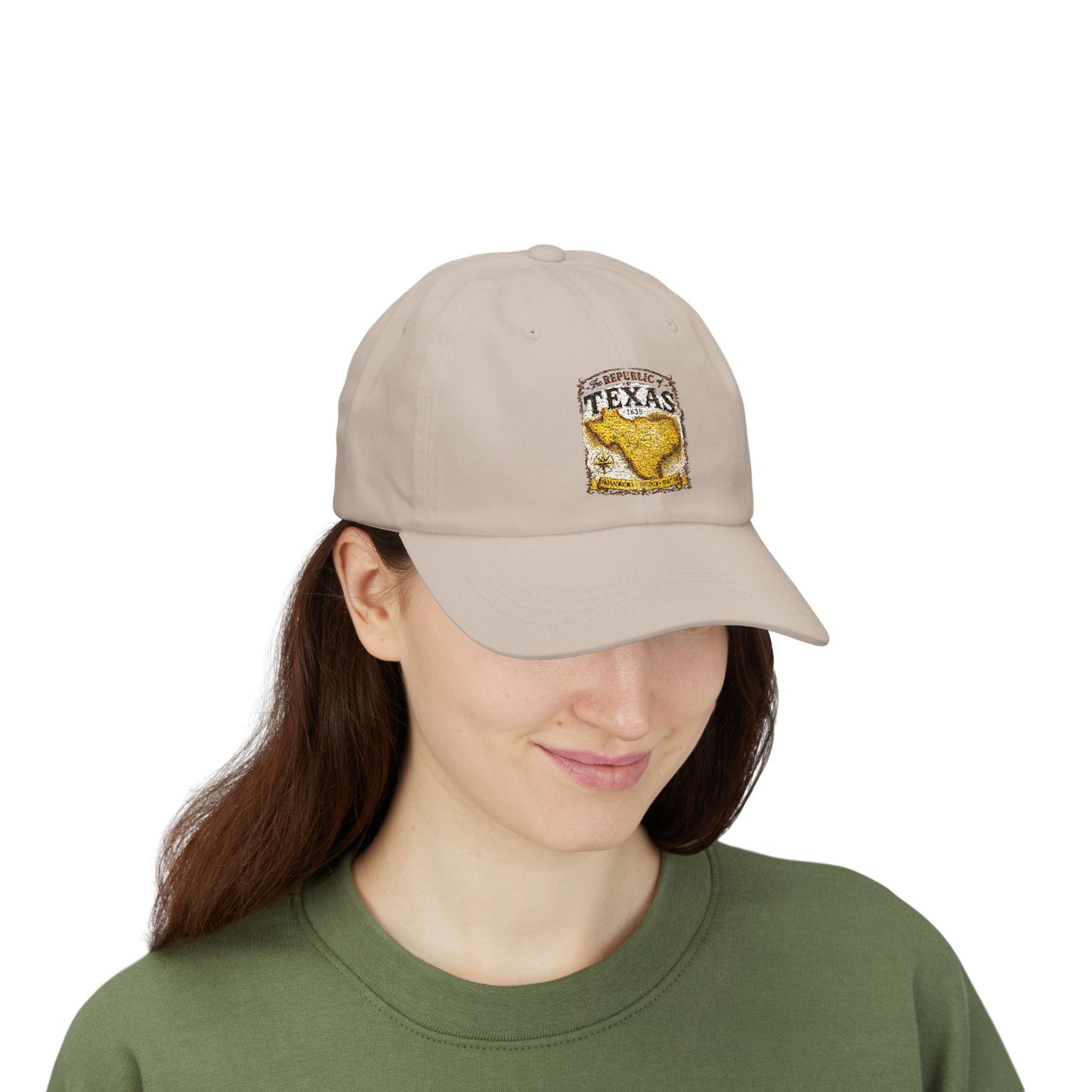 Texas Republic Dad Cap – Vintage Yellow Longhorn Patch Baseball Hat