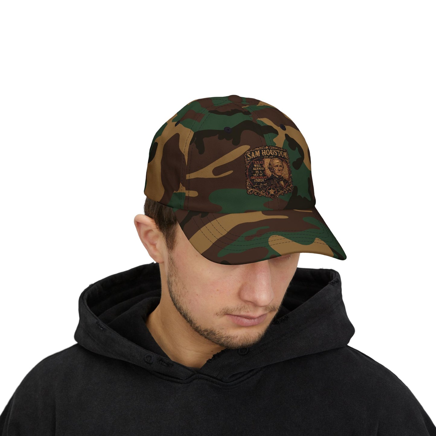 San Houston Vintage Patch Dad Cap – Embroidered Retro Western Baseball Hat