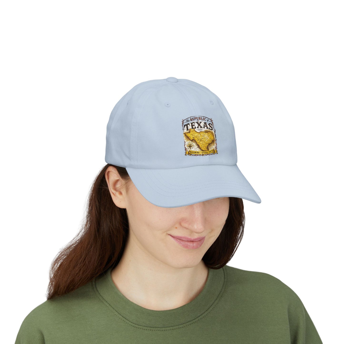 Texas Republic Dad Cap – Vintage Yellow Longhorn Patch Baseball Hat