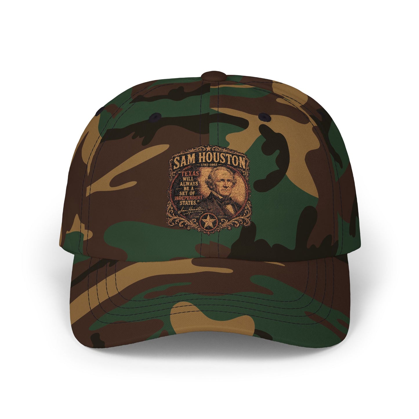 San Houston Vintage Patch Dad Cap – Embroidered Retro Western Baseball Hat