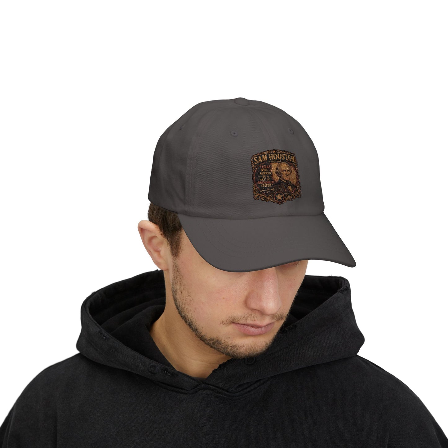 San Houston Vintage Patch Dad Cap – Embroidered Retro Western Baseball Hat