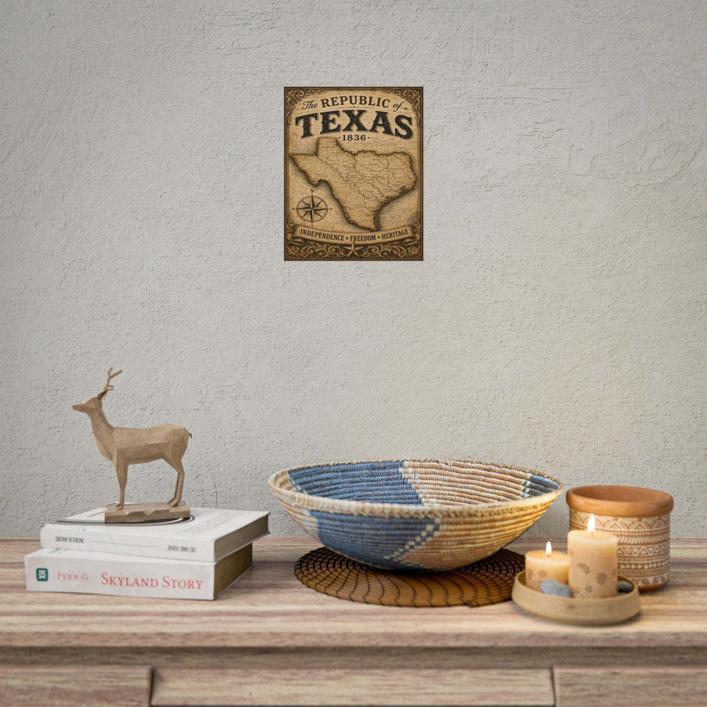 Republic of Texas Vintage Map Poster — Rolled Wall Art (Independence • Freedom • Heritage)