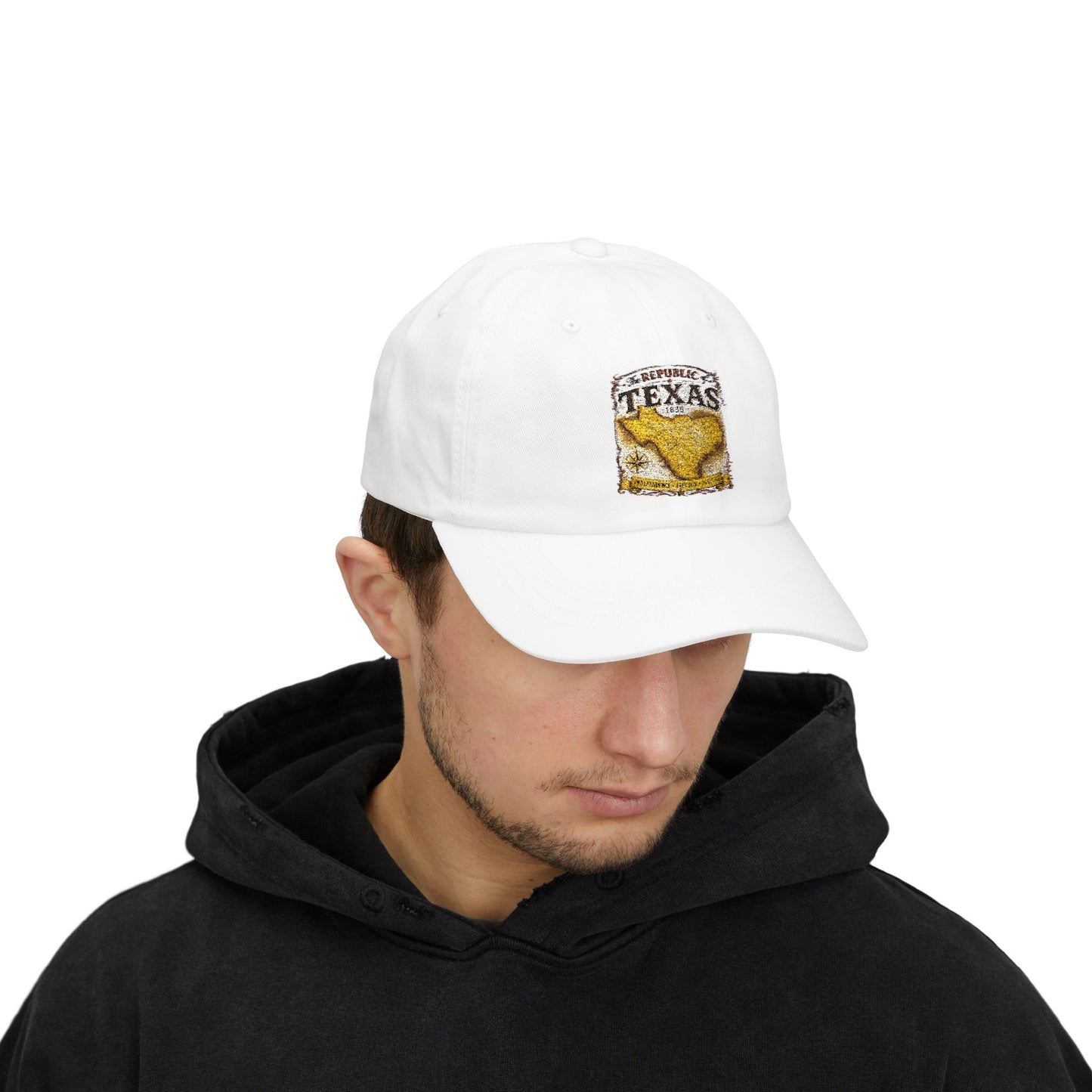 Texas Republic Dad Cap – Vintage Yellow Longhorn Patch Baseball Hat