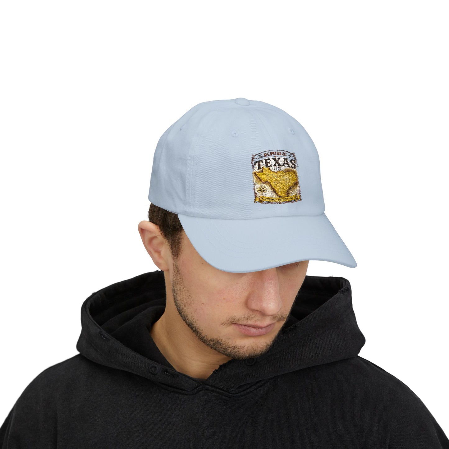 Texas Republic Dad Cap – Vintage Yellow Longhorn Patch Baseball Hat