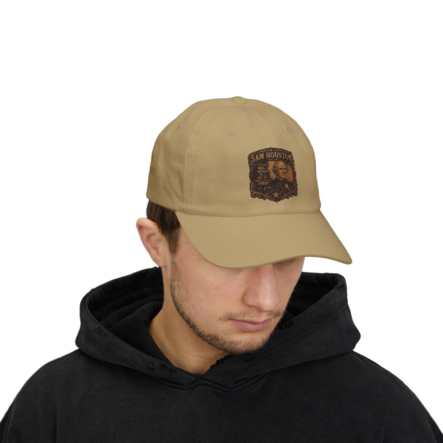 San Houston Vintage Patch Dad Cap – Embroidered Retro Western Baseball Hat